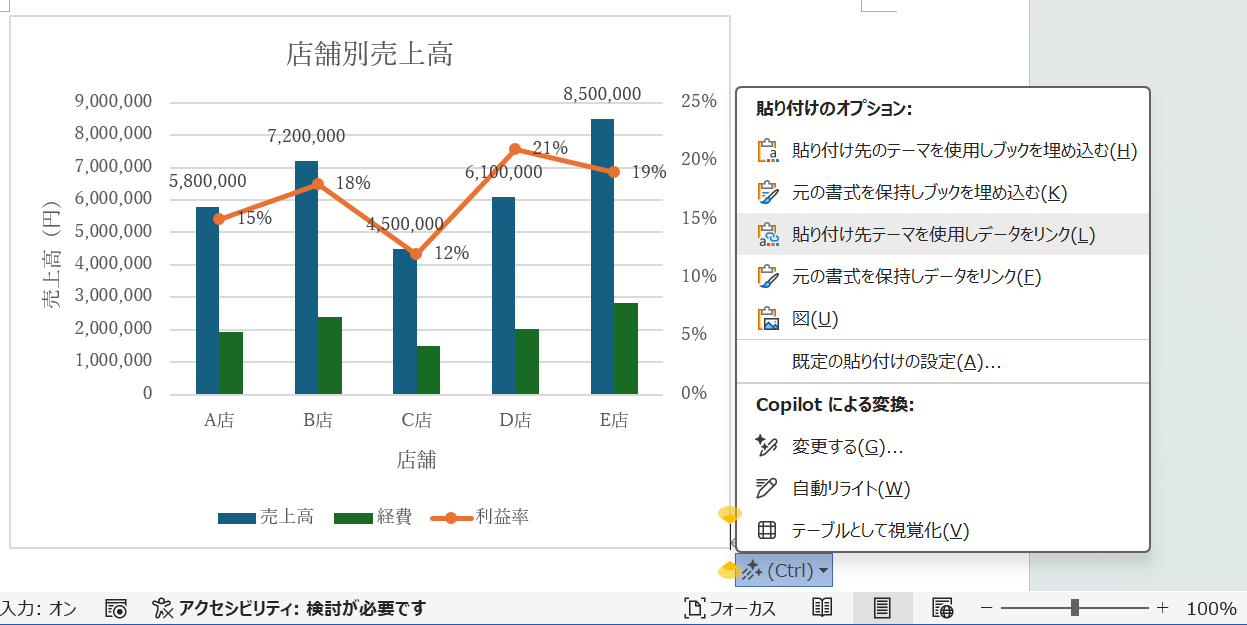 ワードで右クリックした際に表示される「貼り付けオプション」には、主に5つの選択肢 ワードで右クリックした際に表示される「貼り付けオプション」には、主に5つの選択肢